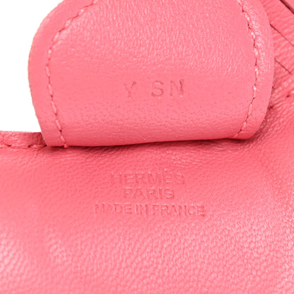 Hermes Milo Lambskin Grigri Rodeo Horse Bag Charm MM Rose Azalee 3 of 4
