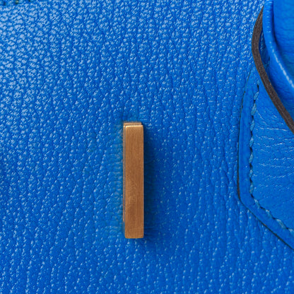 Hermes Chevre Mysore Horseshoe Birkin 30 Bleu Hydra Bleu Paon 21 of 34
