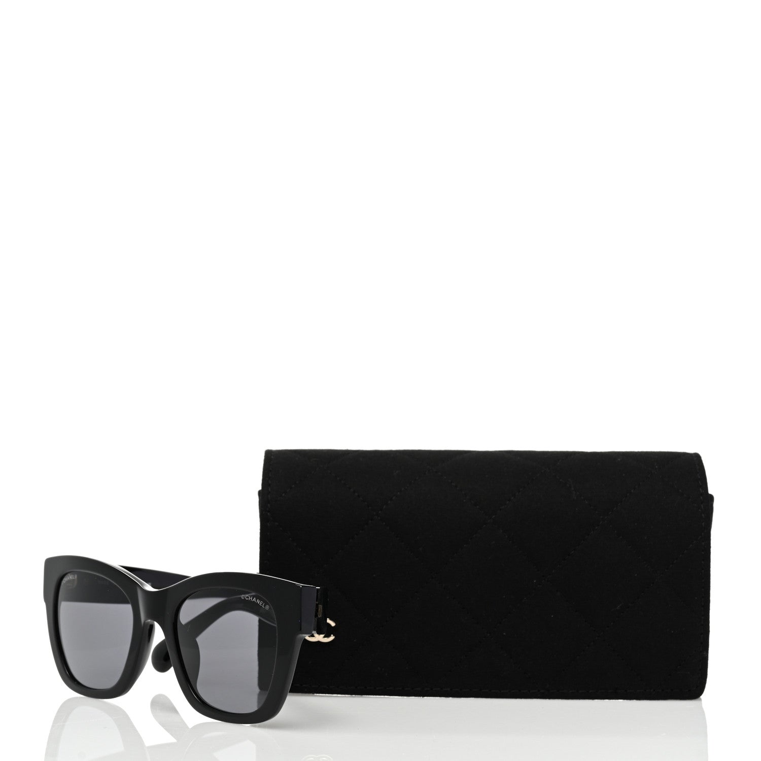 Chanel Acetate Square CC Heart Sunglasses 5478 Black 8 of 8