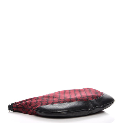 Gucci Denim Monogram Large Half Moon Hobo Red 4 of 10