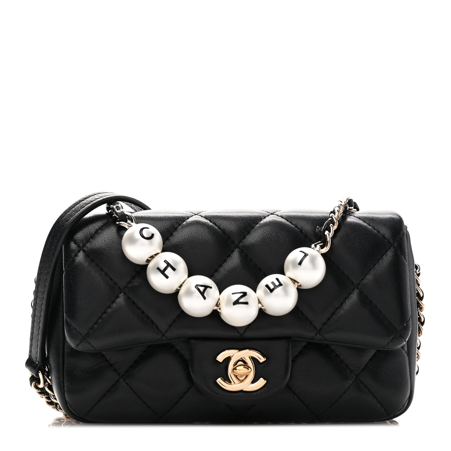Lambskin Quilted Mini My Precious Flap Black