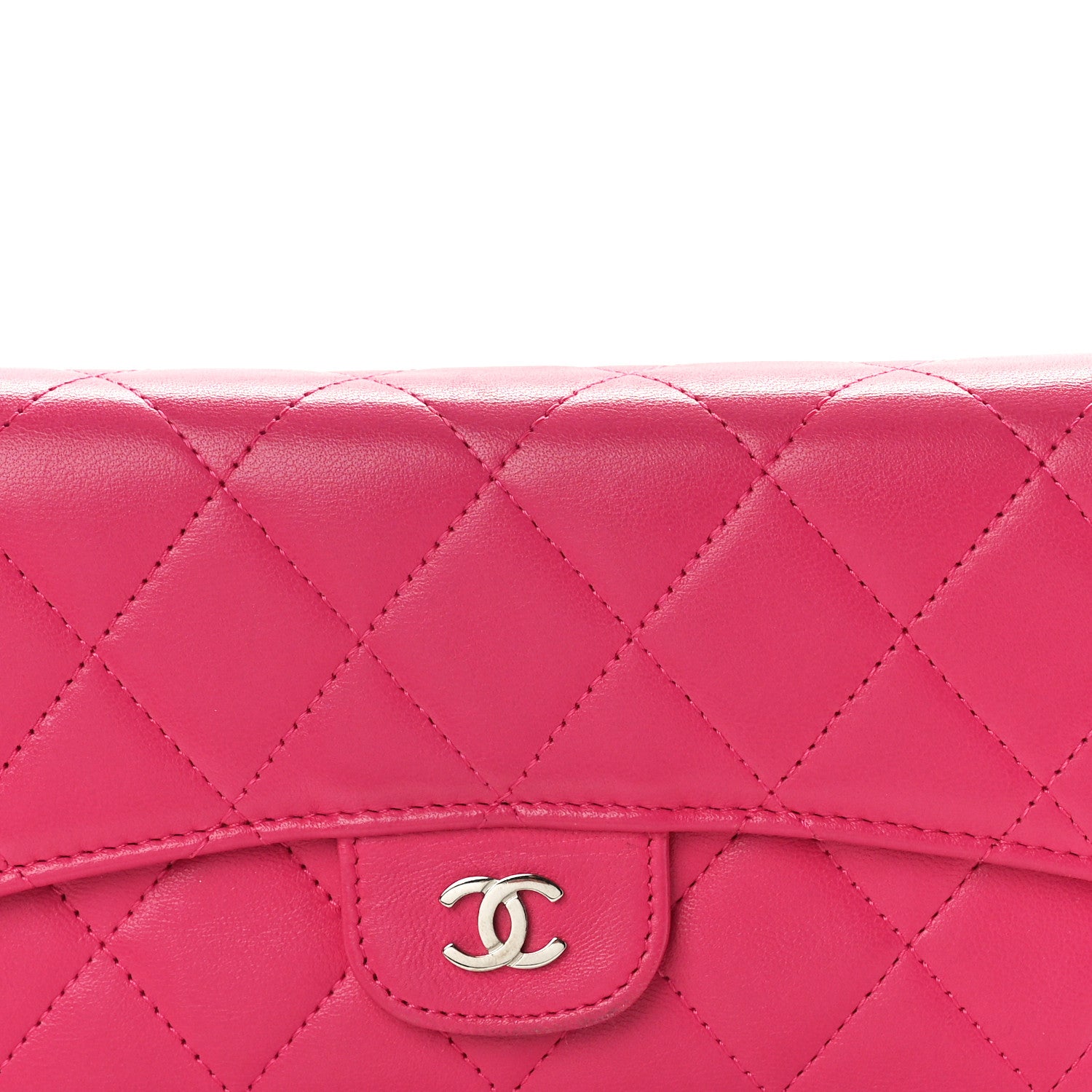 Chanel Lambskin Quilted Large Flap Wallet Fuchsia 9 of 10