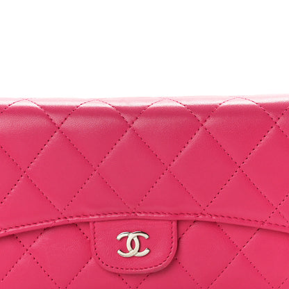 Chanel Lambskin Quilted Large Flap Wallet Fuchsia 9 of 10