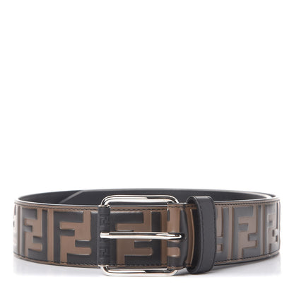 Fendi Vitello Century Bi-Color FF 1974 Embossed Belt 90 36 Maya Black 1 of 9