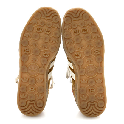 Gucci X ADIDAS Vintage GG Monogram Mens Gazelle Sneakers 9.5 Mid Natural Nut Off White 6 of 10