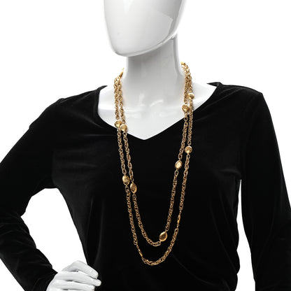 Chanel CC Medallion Long Chain Necklace Gold 5 of 6