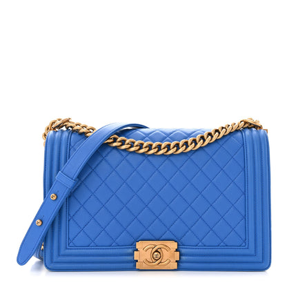 Chanel Lambskin Quilted New Medium Boy Flap Blue 1 of 12