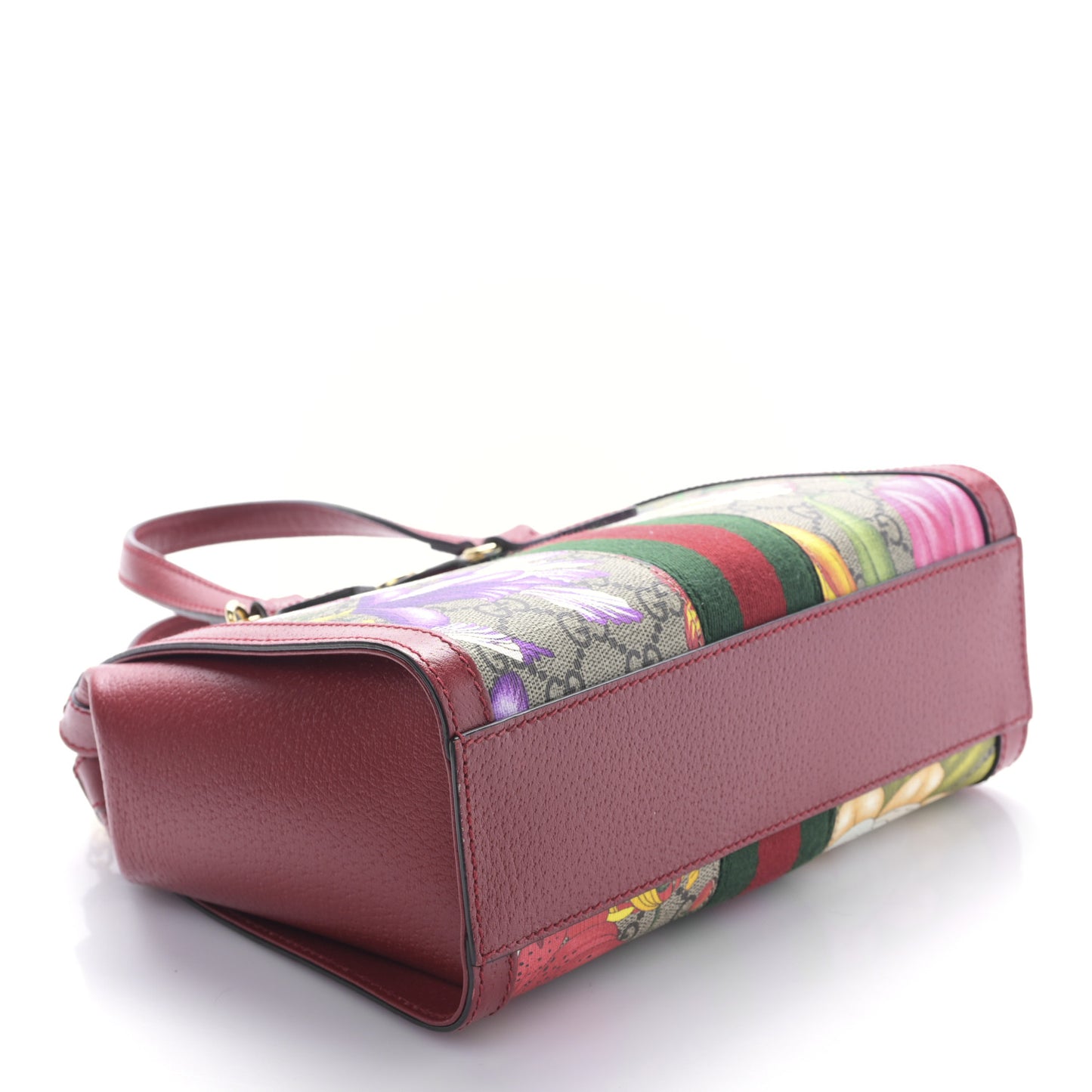 GG Supreme Monogram Flora Web Small Ophidia Tote Bag Red