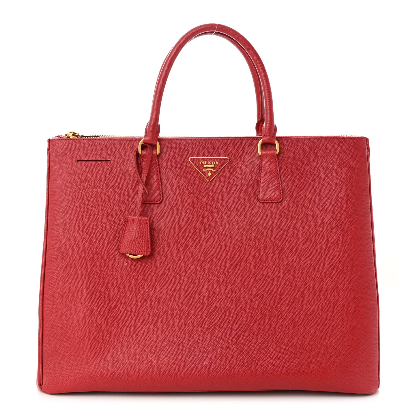 Saffiano Lux Extra Large Galleria Double Zip Tote Fuoco
