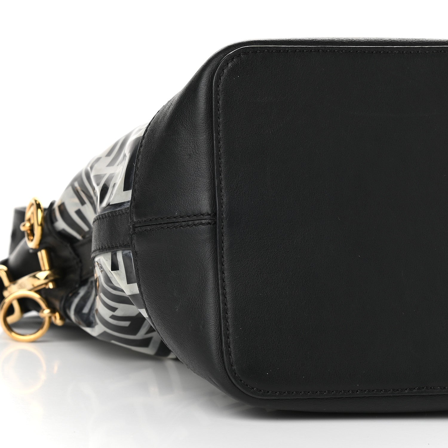 Fendi TPU FF Vitello Grace F is Fendi Grande Mon Tresor Bucket Bag Black 9 of 11