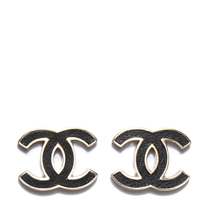 Chanel Lambskin CC Earrings Black 1 of 15