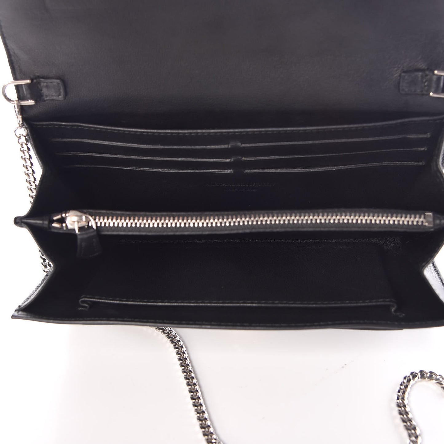 Calfskin Studded Skull Wallet on Chain Black