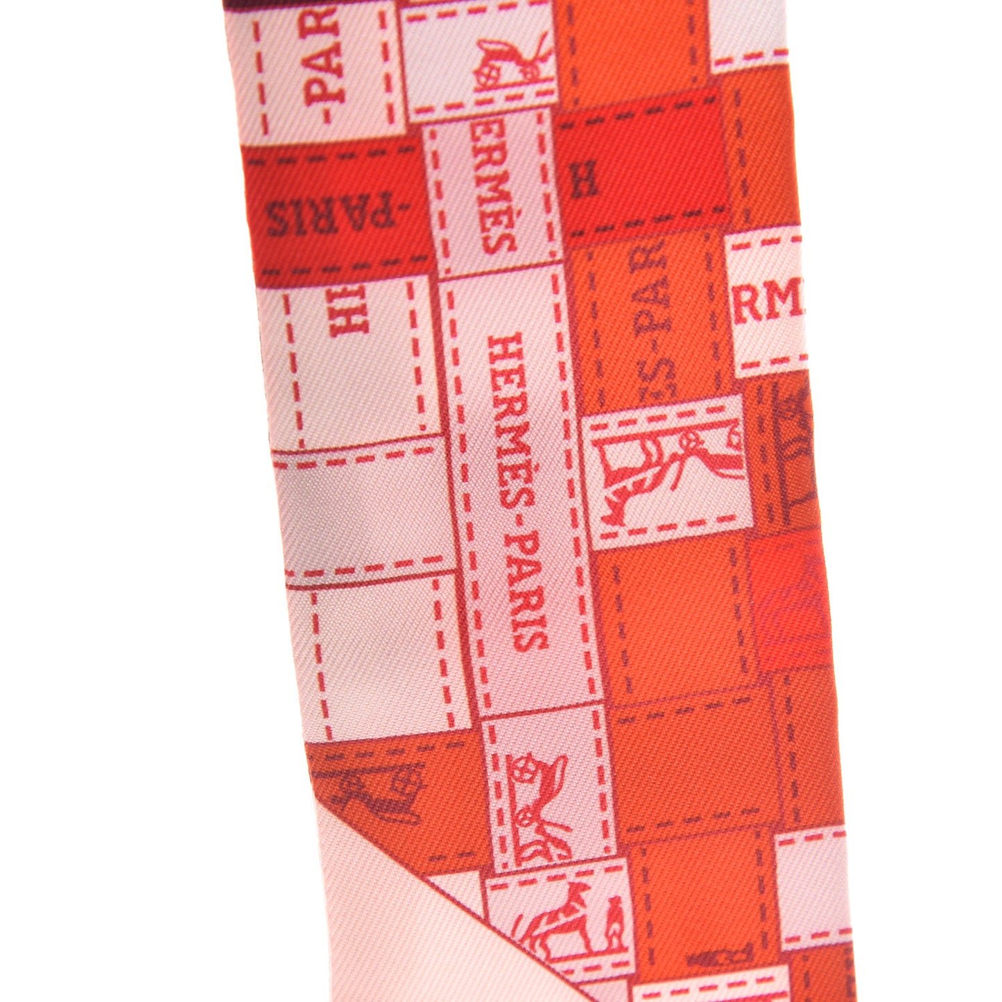 Silk Bolduc Au Carre Twilly Rouge Bordeaux Creme