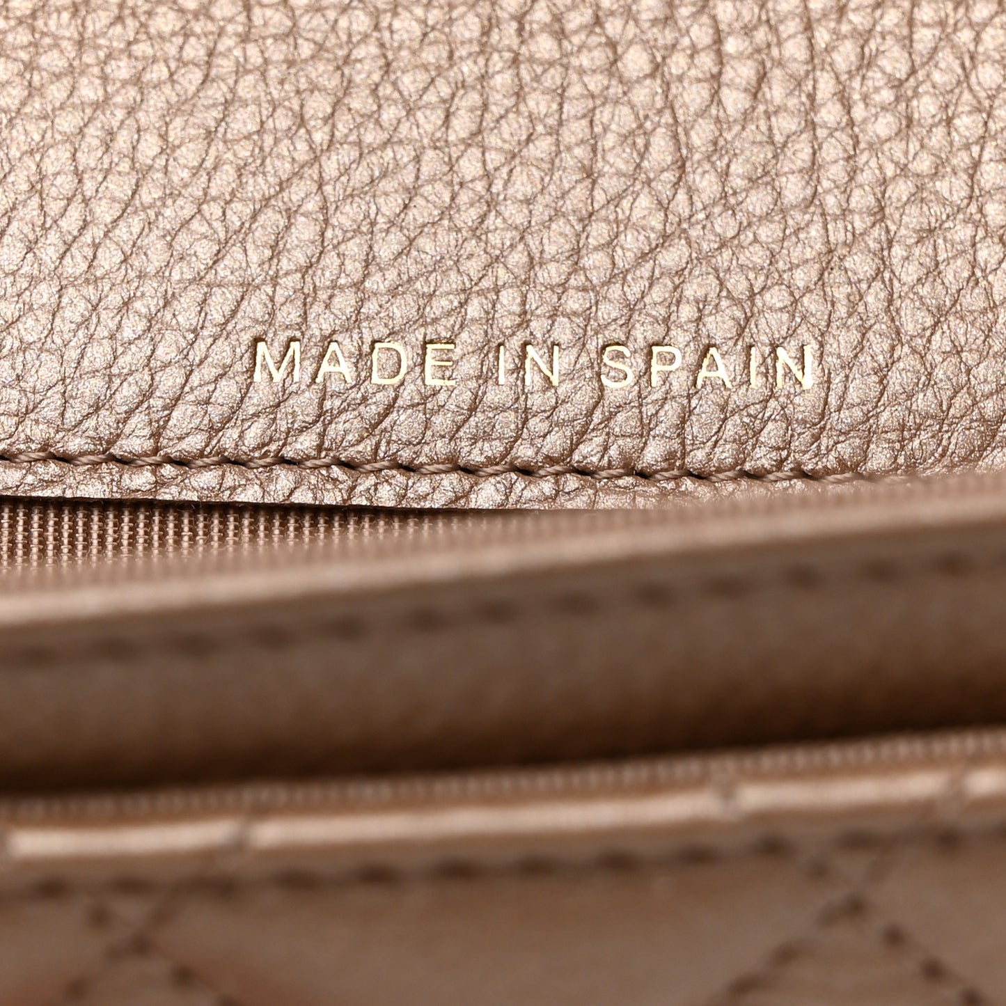 Metallic Calfskin Quilted Reissue Flap Card Holder Gold