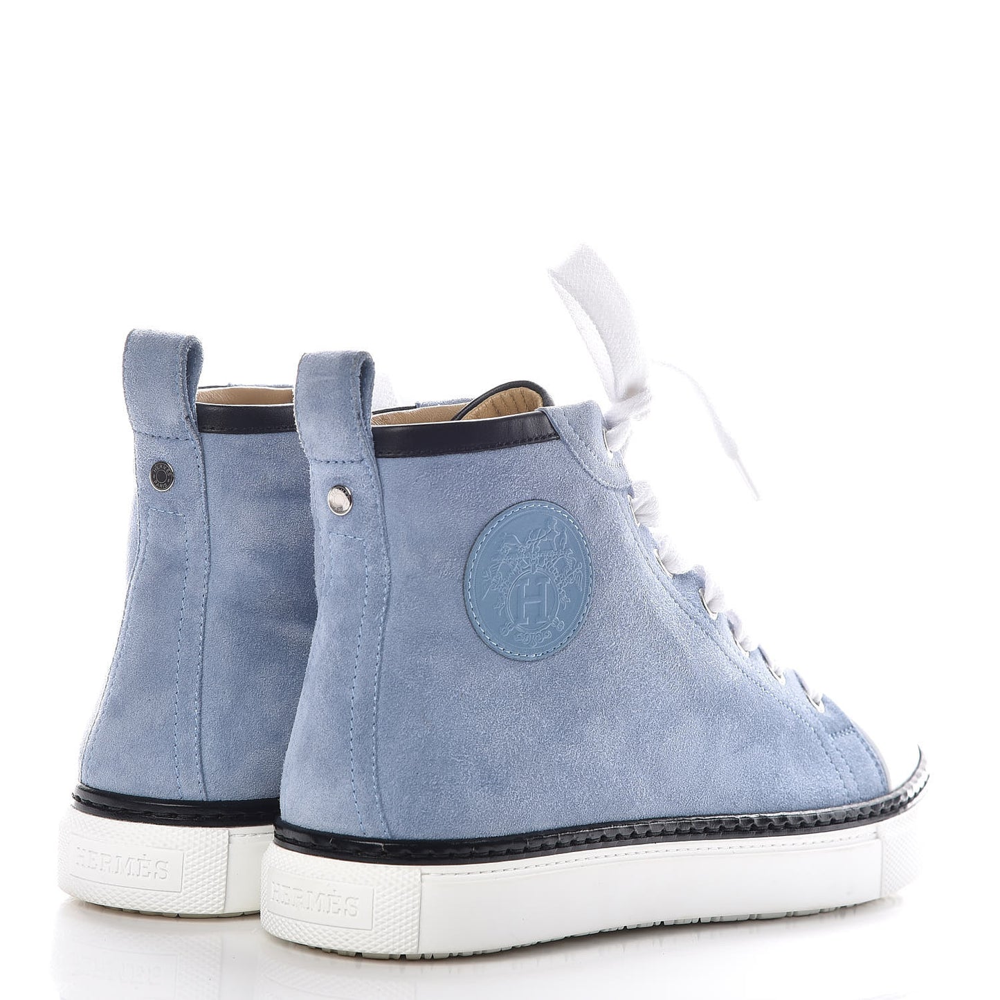 Chevre Velours Womens Jimmy High Top Sneakers 37 Bleu Glacier Black