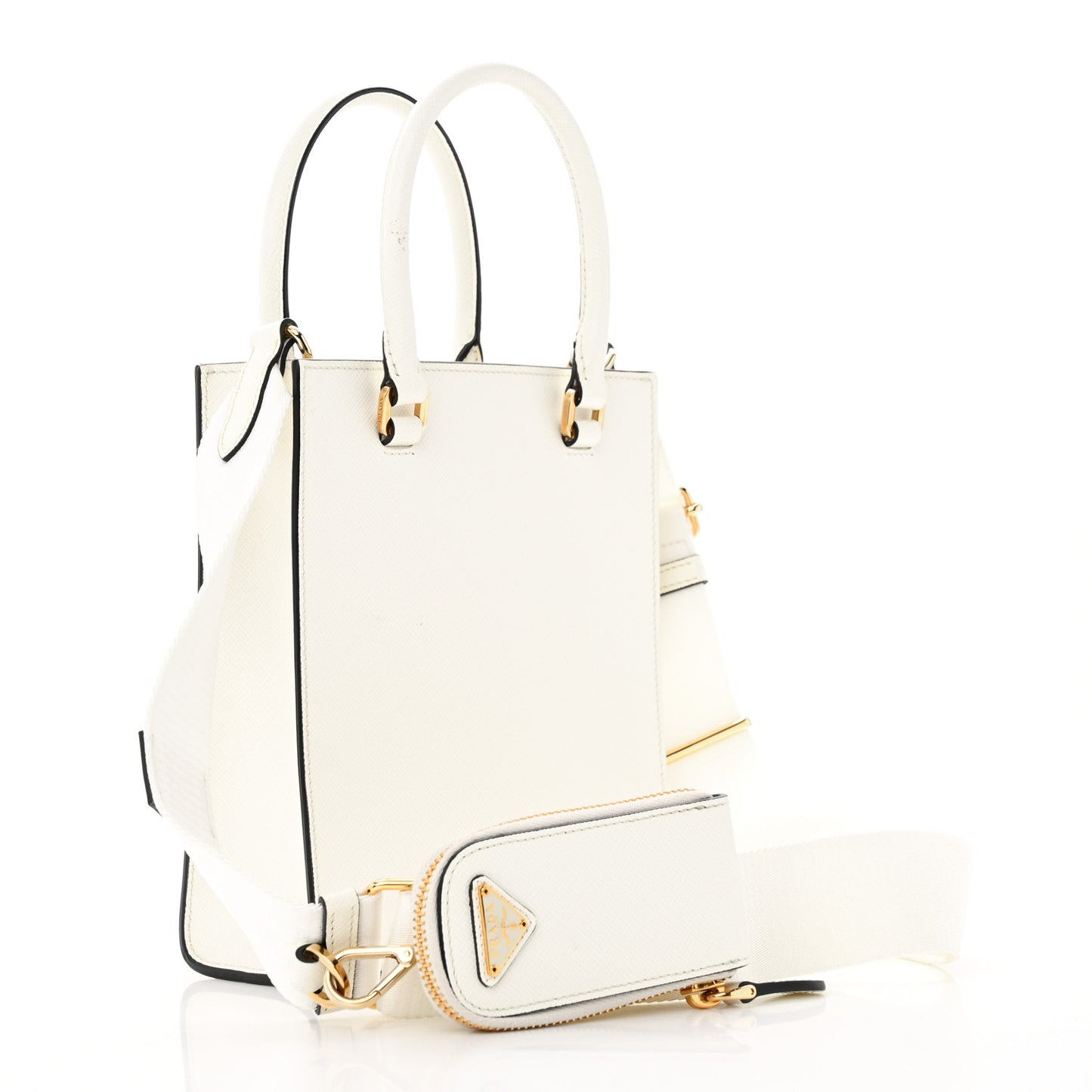 Soft Calfskin Small Shoulder Bag Bianco