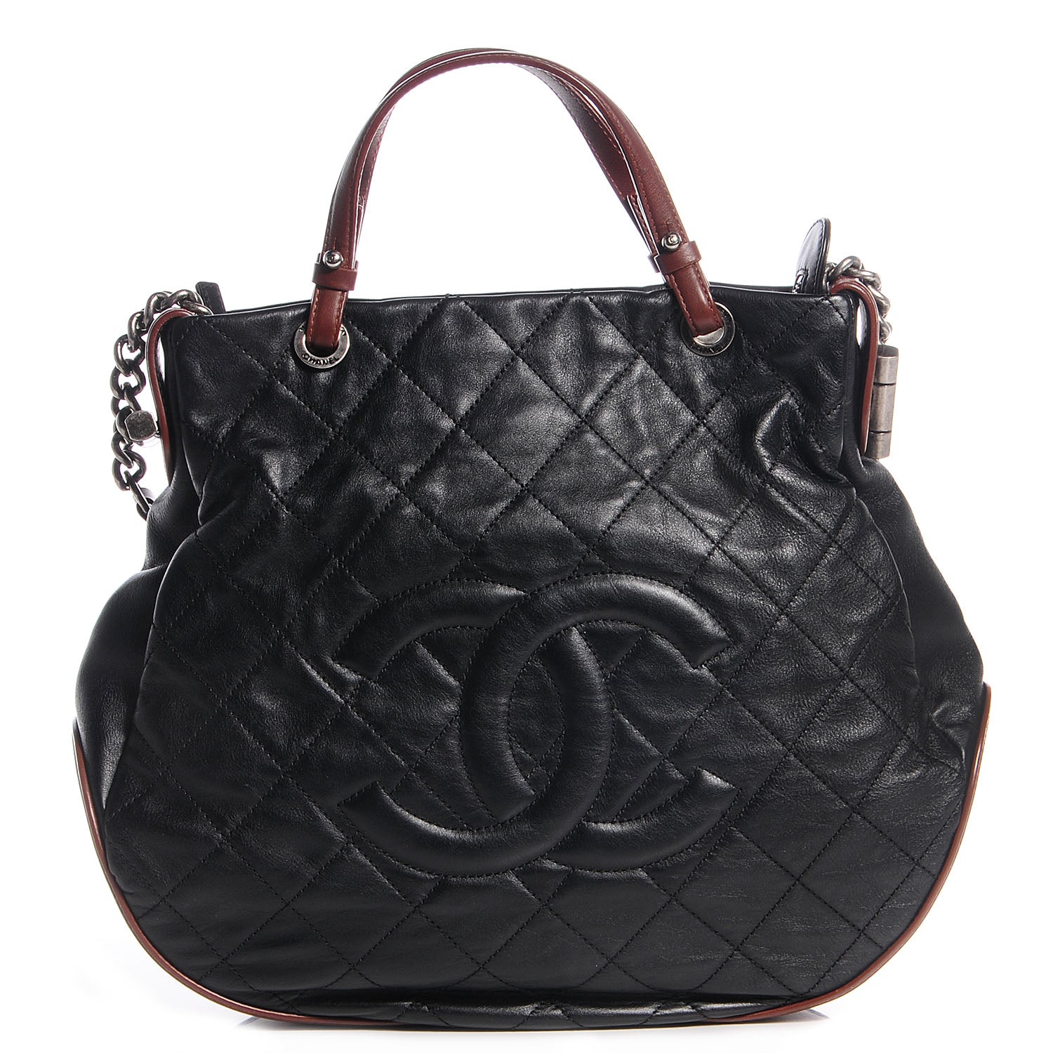 Chanel Iridescent Calfskin Country Chic Hobo Black 1 of 7