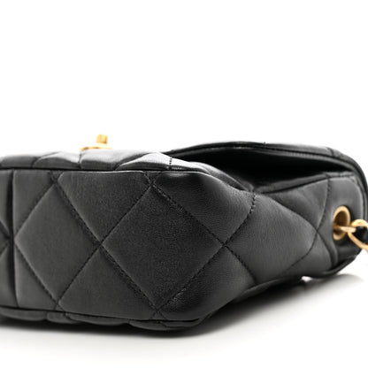 Chanel Lambskin Plexiglass Quilted Coco Love Flap Black 10 of 10