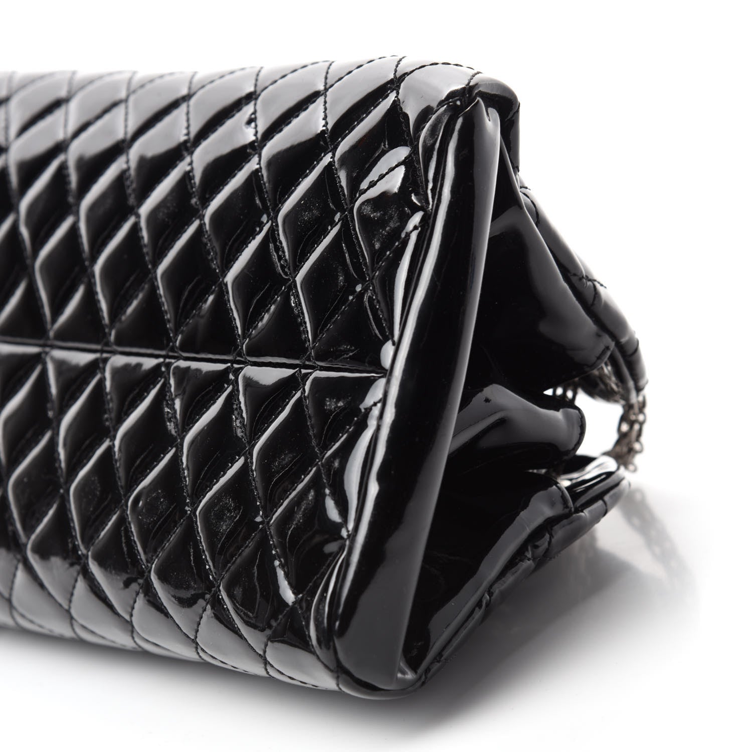 Chanel Patent Quilted Medium Just Mademoiselle Bowling Bag Black 7 of 10