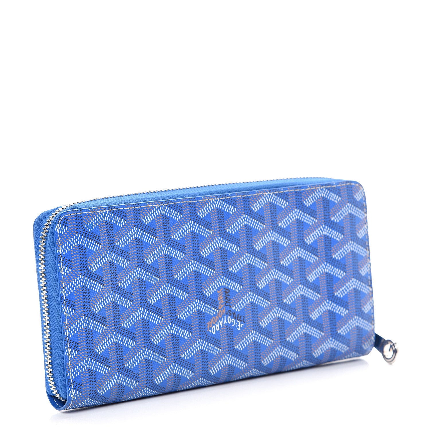 Goyard Goyardine Matignon Zip Around GM Wallet Blue 2 of 8