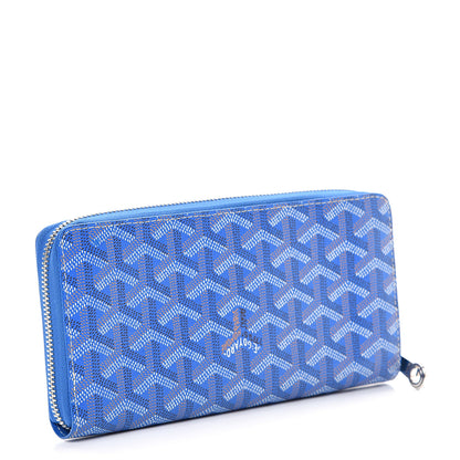 Goyard Goyardine Matignon Zip Around GM Wallet Blue 2 of 8