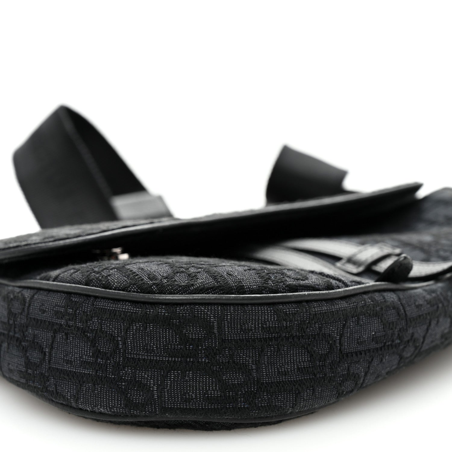 Christian Dior Oblique Mens Saddle Bag Black Blue 8 of 9