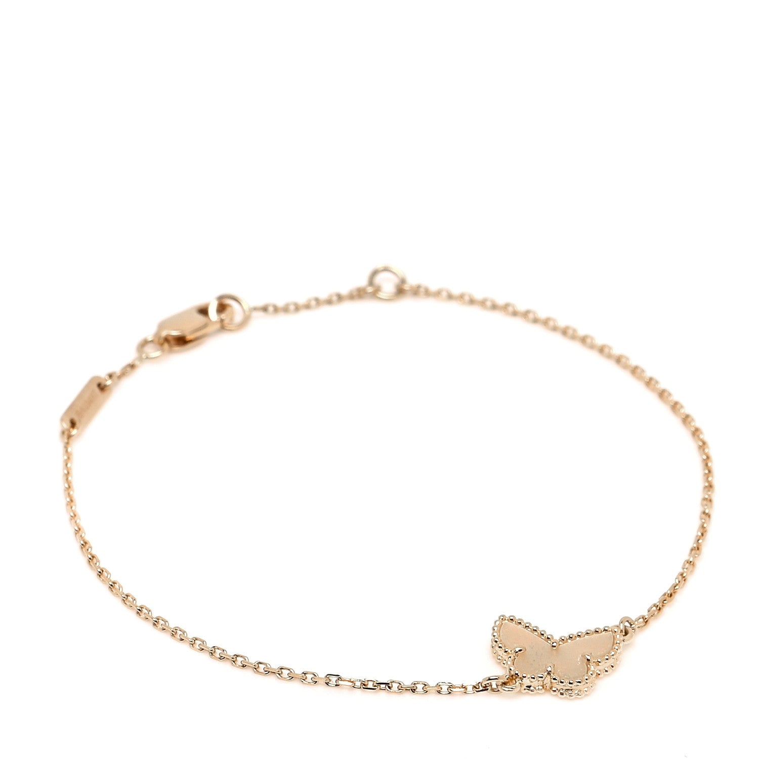 Van Cleef & Arpels 18K Yellow Gold Mother of Pearl Sweet Alhambra Butterfly Bracelet 1 of 5