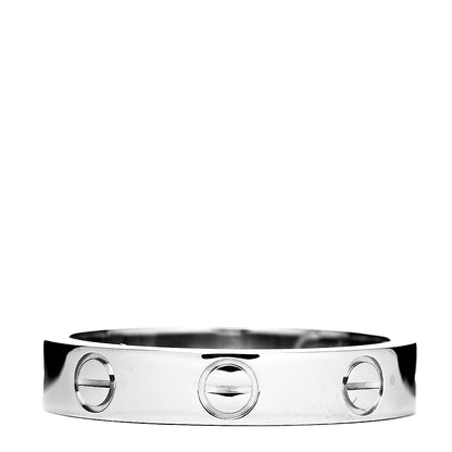Cartier 18K White Gold 3.5mm LOVE Wedding Band Ring 50 5.25 3 of 5