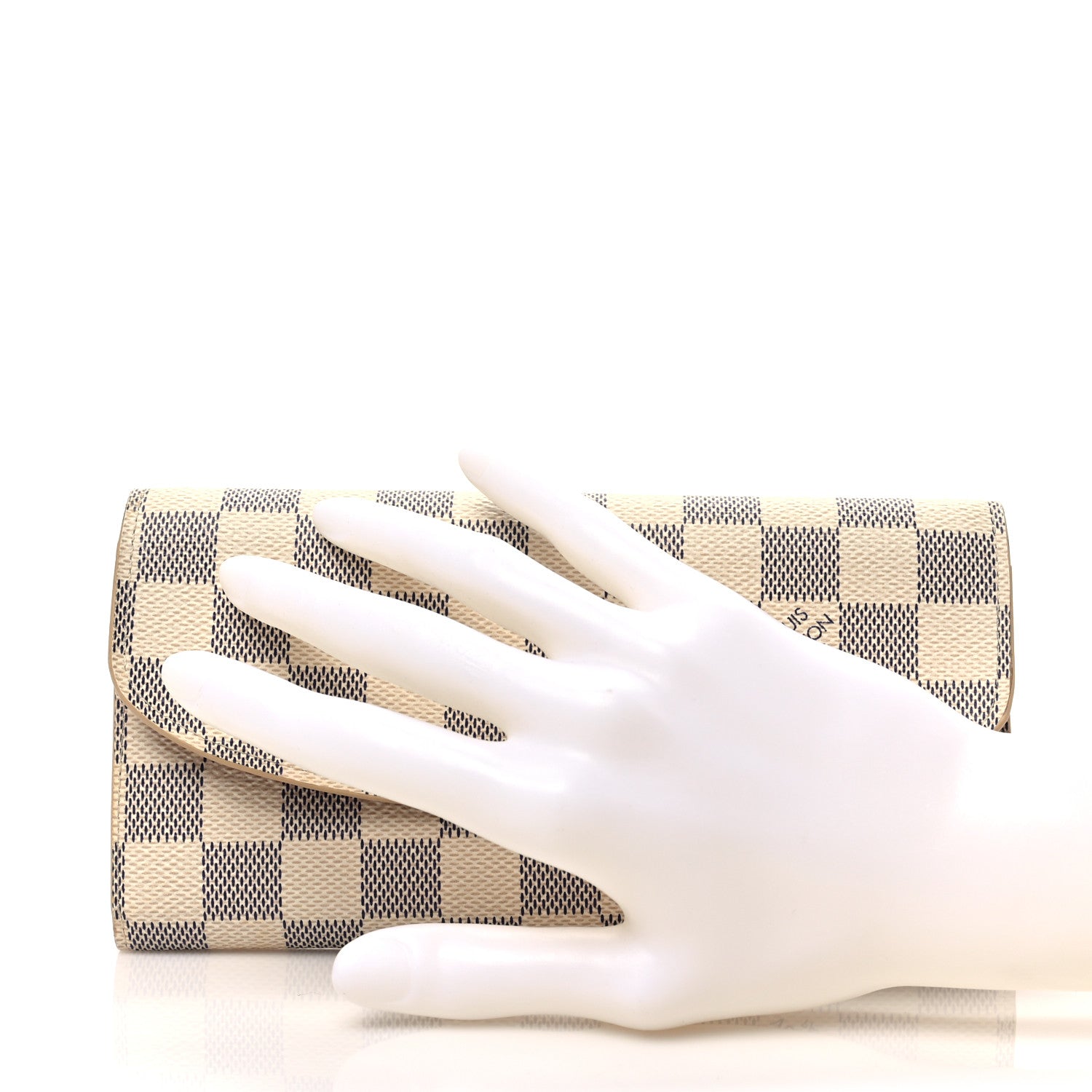 Louis Vuitton Damier Azur Emilie Wallet Rose Ballerine 2 of 7
