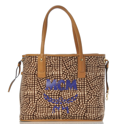 MCM Visetos Medium Liz Reversible Shopper Tote Cognac 7 of 14