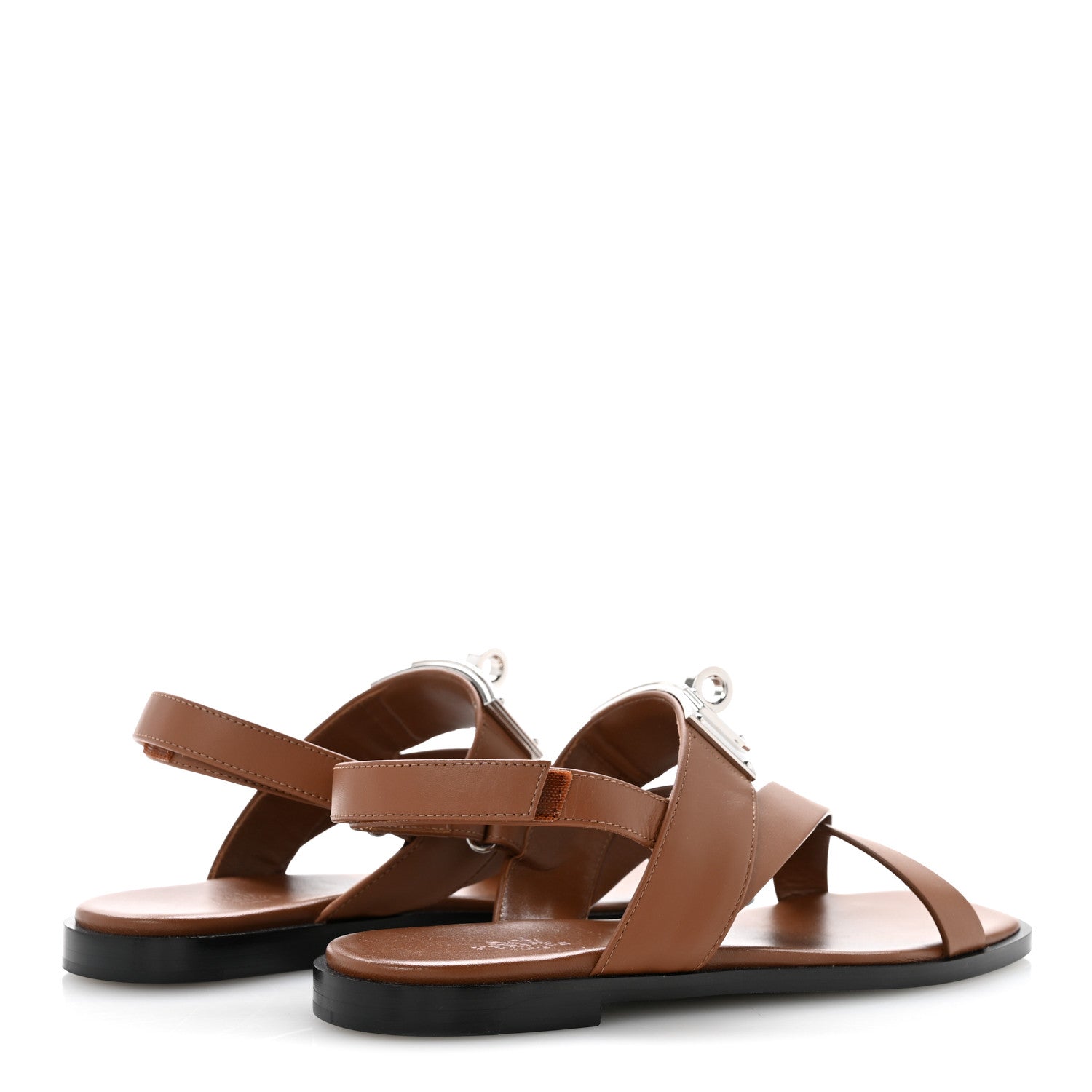 Hermes Calfskin Womens Ines Sandals 37 Gold 5 of 11