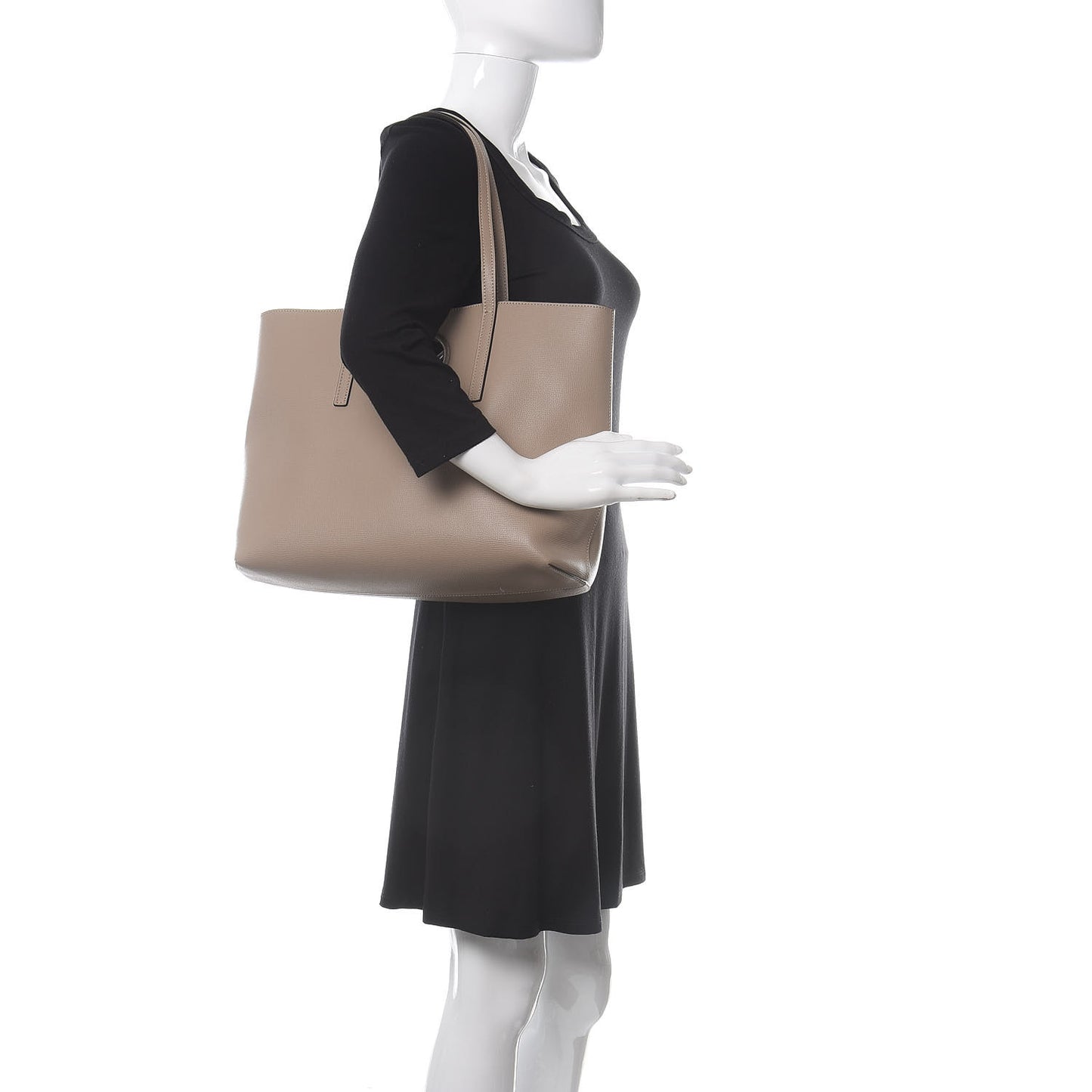 Vitello Vienna Enamel F is Fendi Shopping Tote Tortora Taupe