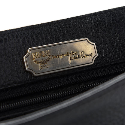 MCM Grained Calfskin Studded Crossbody Bag Black 6 of 11