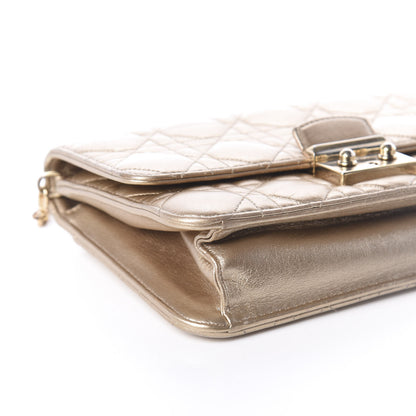 Christian Dior Metallic Lambskin Cannage Miss Dior Promenade Pouch Gold 8 of 9