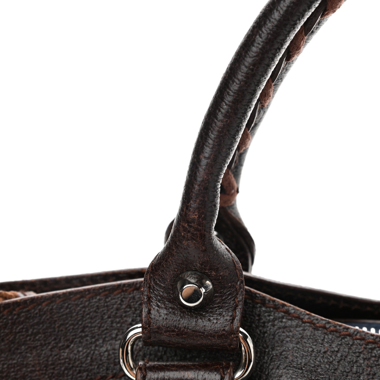 Balenciaga Denim Pigskin Classic Silver Hardware First Chocolate 12 of 13