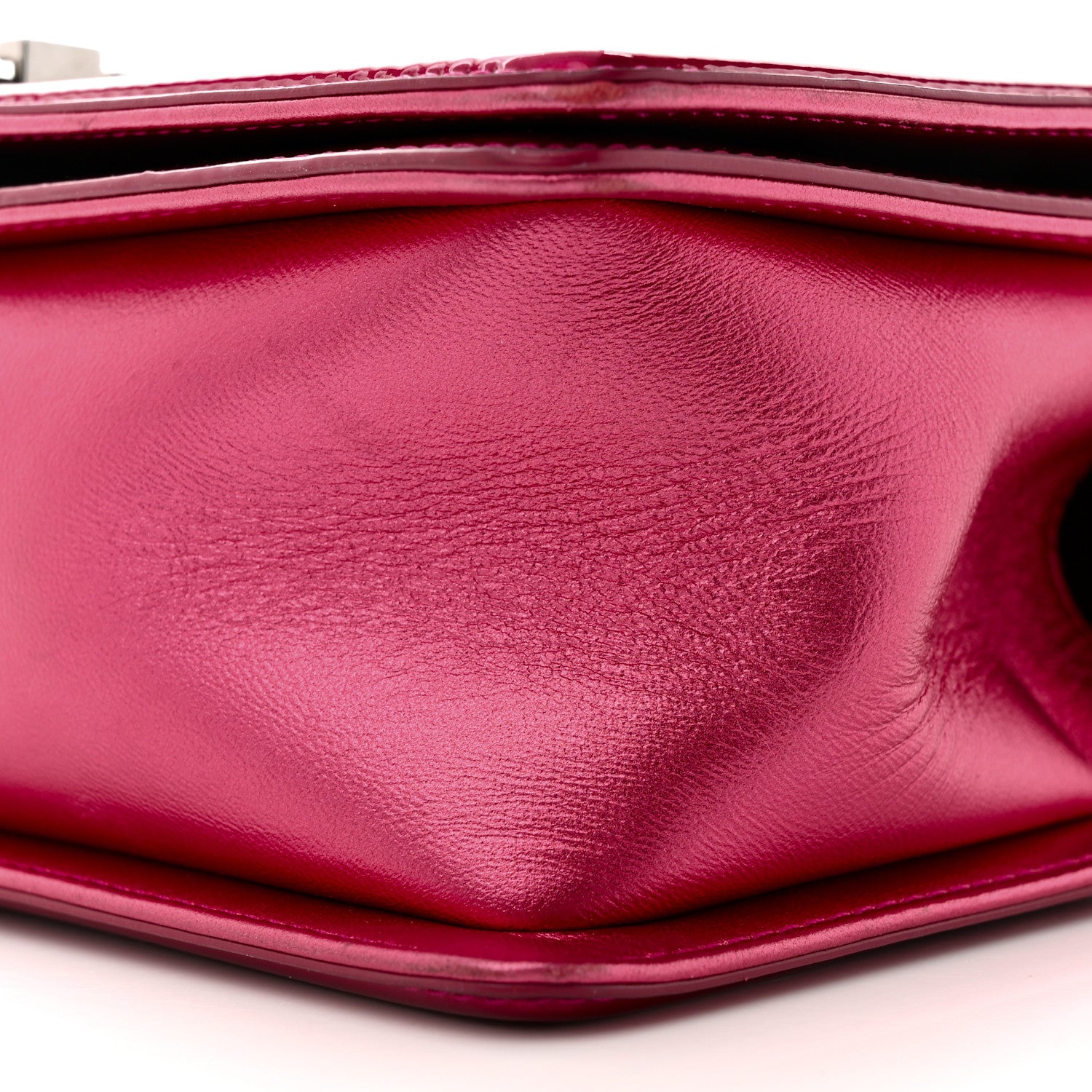 Chanel Metallic Patent Calfskin Quilted Medium Boy Flap Pink 10 of 11