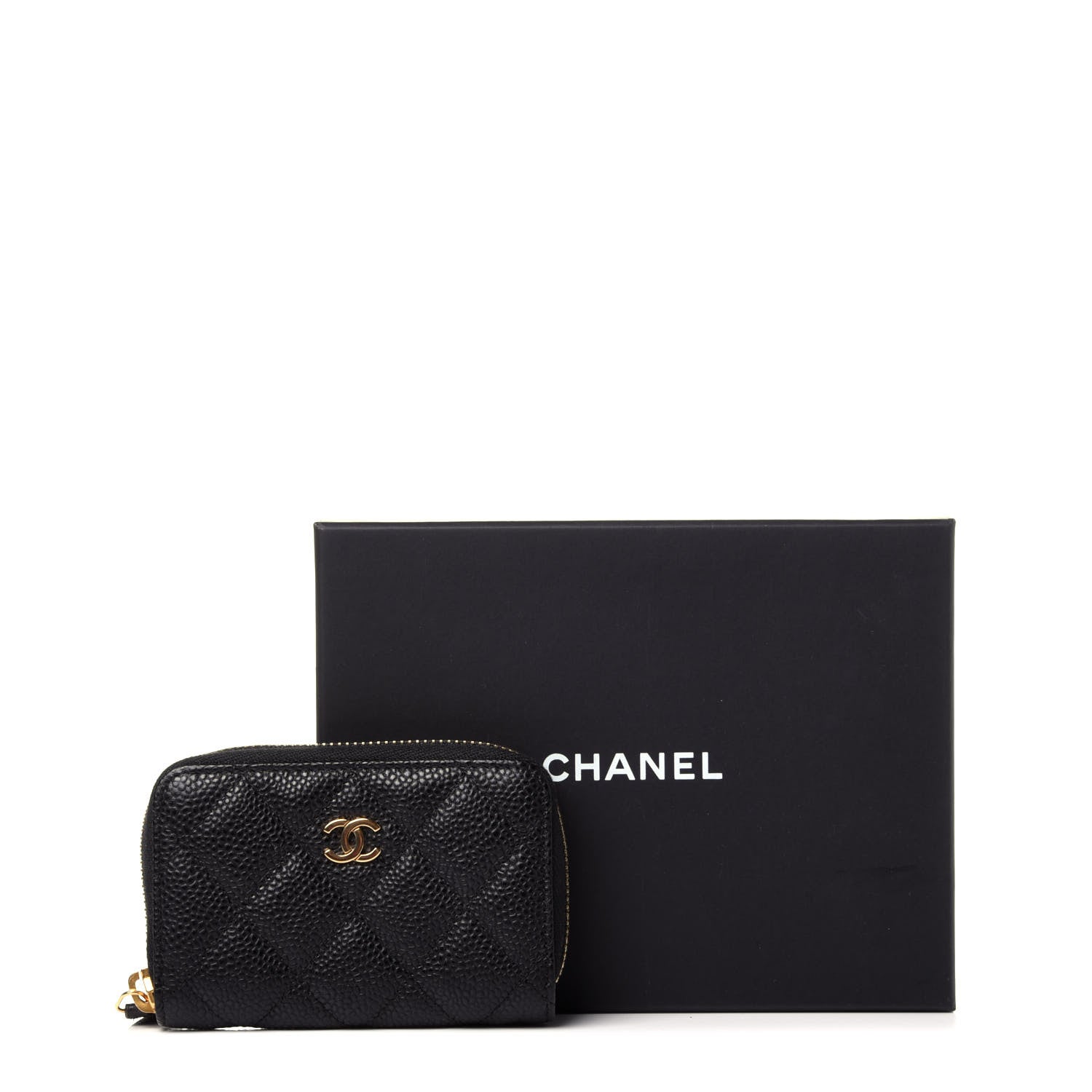 Chanel Caviar Quilted Zip Coin Purse Black 10 of 10
