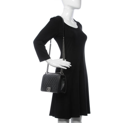 Chanel Lambskin Quilted Medium Boy Flap Black 2 of 11