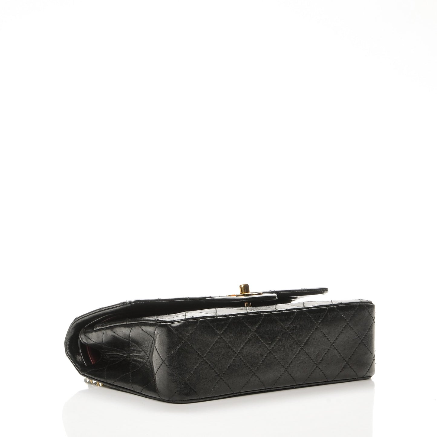 Lambskin Quilted Small Double Flap Black