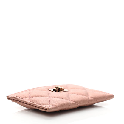 Chanel Metallic Caviar Quilted Reissue Card Holder Rose Gold 4 of 8