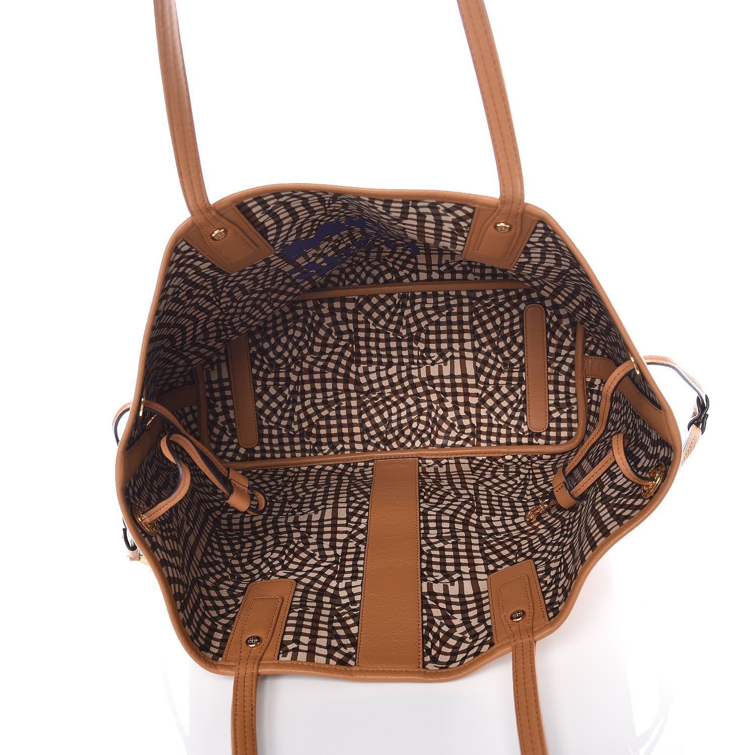 MCM Visetos Medium Liz Reversible Shopper Tote Cognac 11 of 15