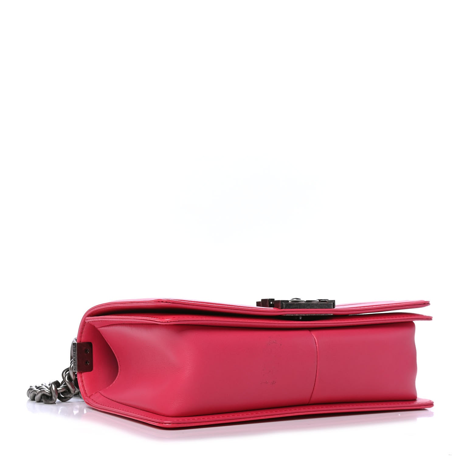 Chanel Patent Calfskin Enamel Quilted Medium Boy Flap Dark Pink 3 of 5