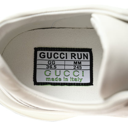 Gucci Ultralight Plutone Calfskin Womens Gucci Run Sneakers 36.5 Great White 7 of 10