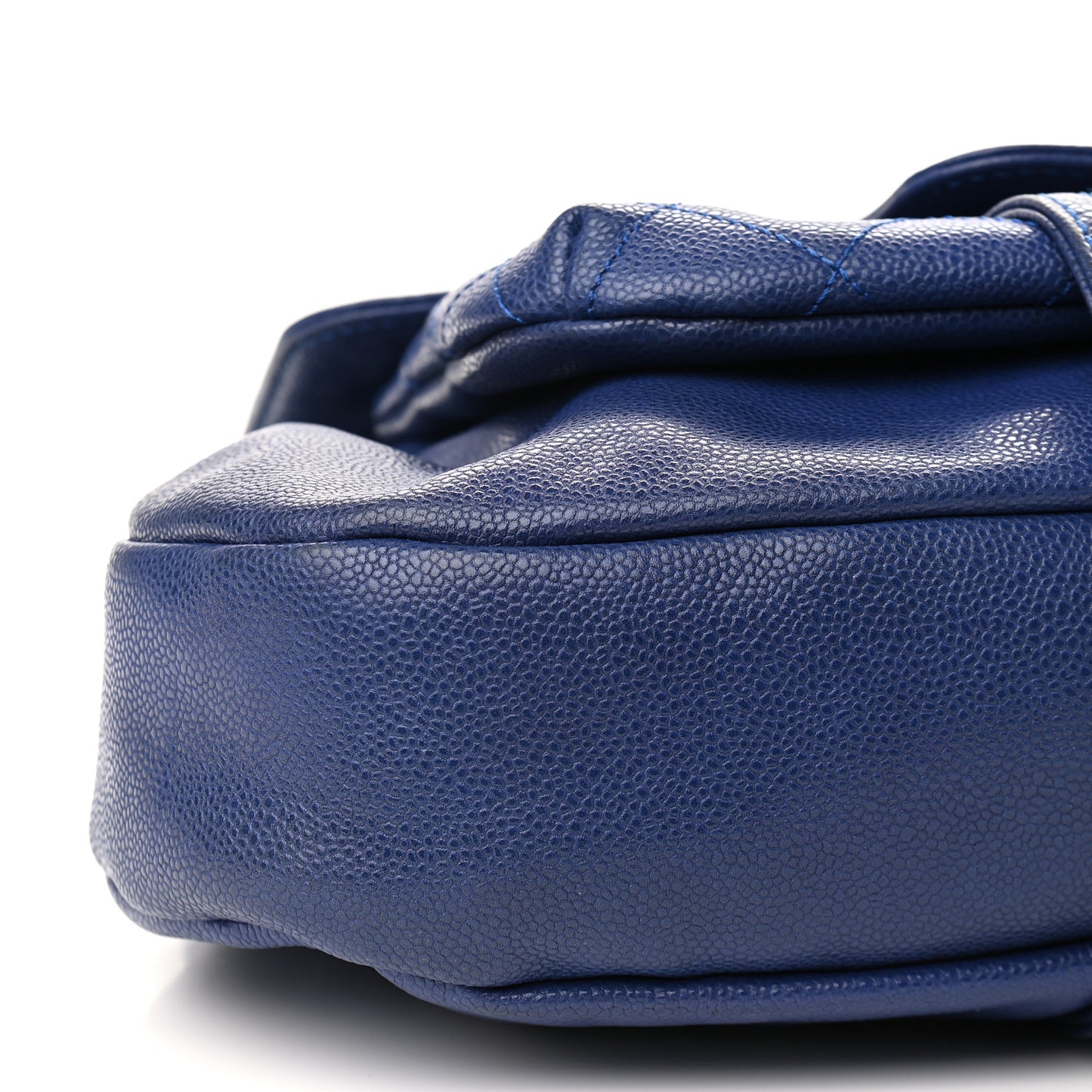Glazed Caviar Coco Rider Flap Hobo Navy Blue