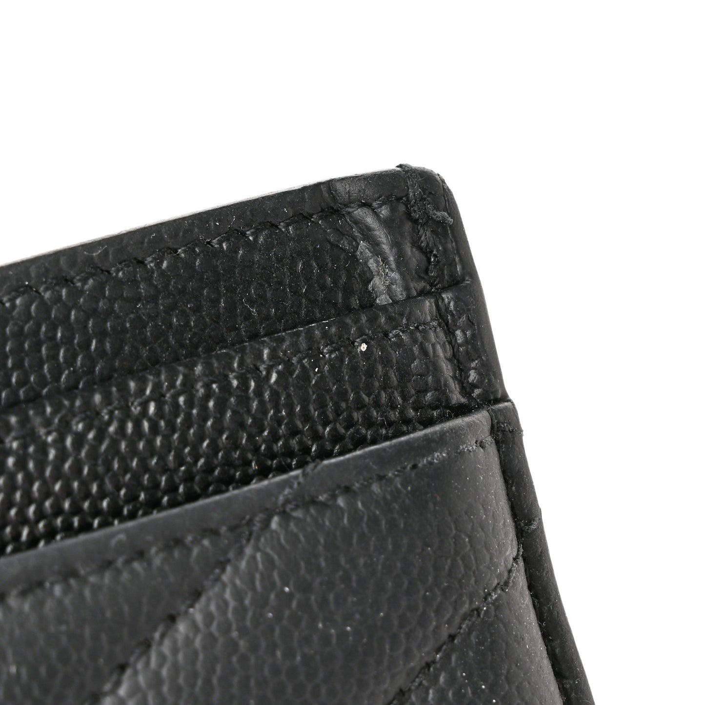 Grain De Poudre Matelasse Chevron Monogram Credit Card Case Black