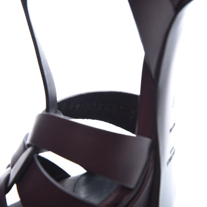 Saint Laurent Calfskin Tribute 105 Platform Sandals 37 Bordeaux 9 of 9