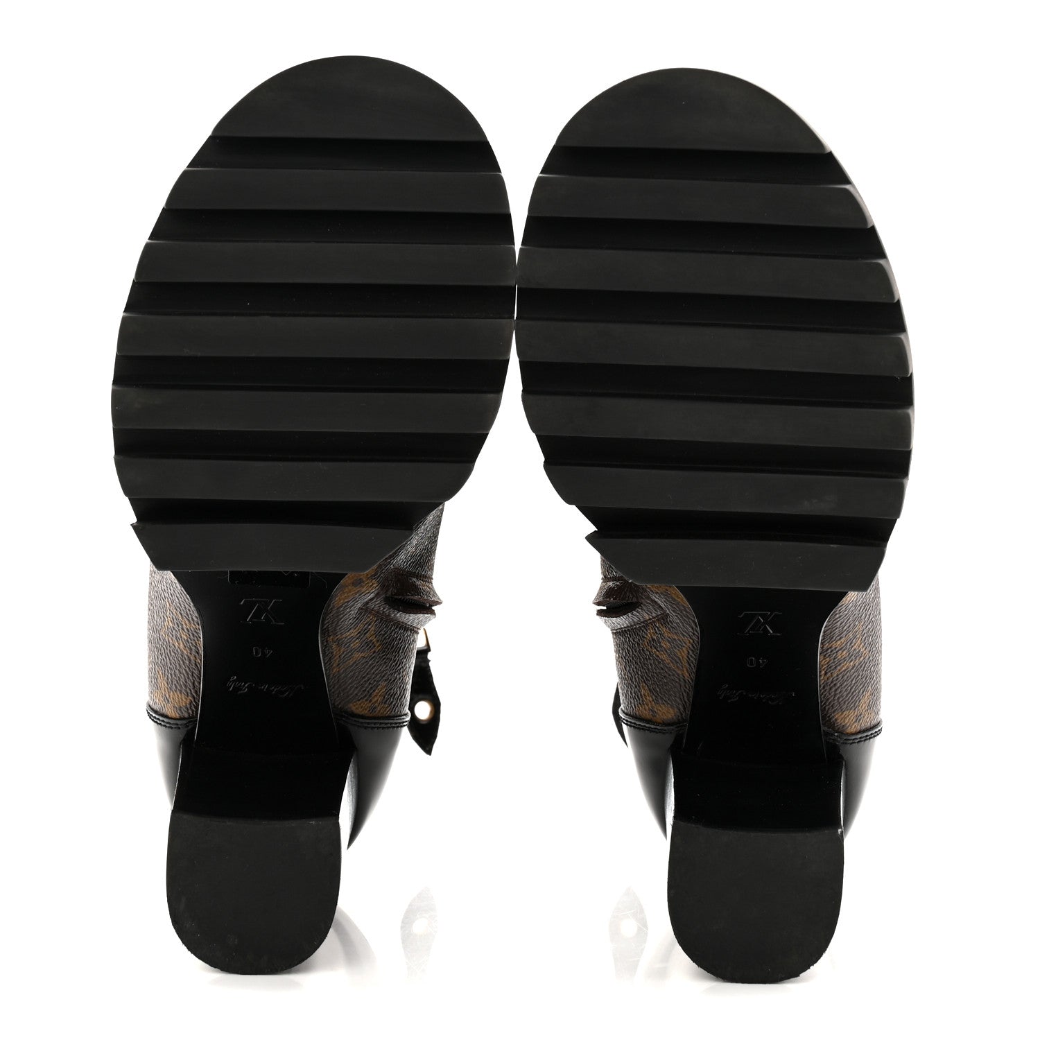 Louis Vuitton Patent Calfskin Monogram Star Trail Ankle Boots 40 Black 6 of 9