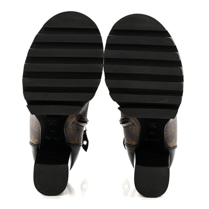Louis Vuitton Patent Calfskin Monogram Star Trail Ankle Boots 40 Black 6 of 9