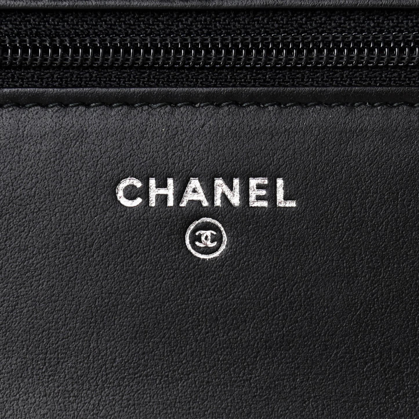 Aged Calfskin Quilted Gabrielle Wallet On Chain WOC Navy Black