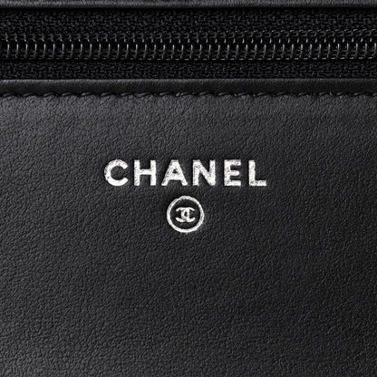 Chanel Aged Calfskin Quilted Gabrielle Wallet On Chain WOC Navy Black 6 of 12